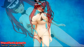 3d hentai bikini busty girl dance