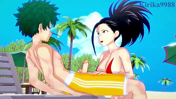 Momo Yaoyorozu and Kyoka Jiro and Izuku Midoriya intense sex. – My Hero Academia Hentai