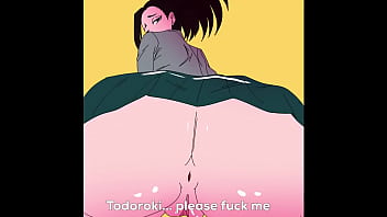 Yaoyorozu asks Todoroki to fuck her pussy and ass