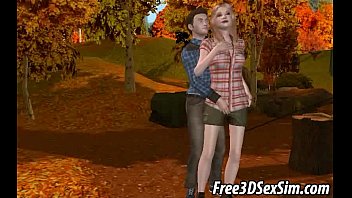 Foxy 3D cartoon blonde getting fucked in the woods